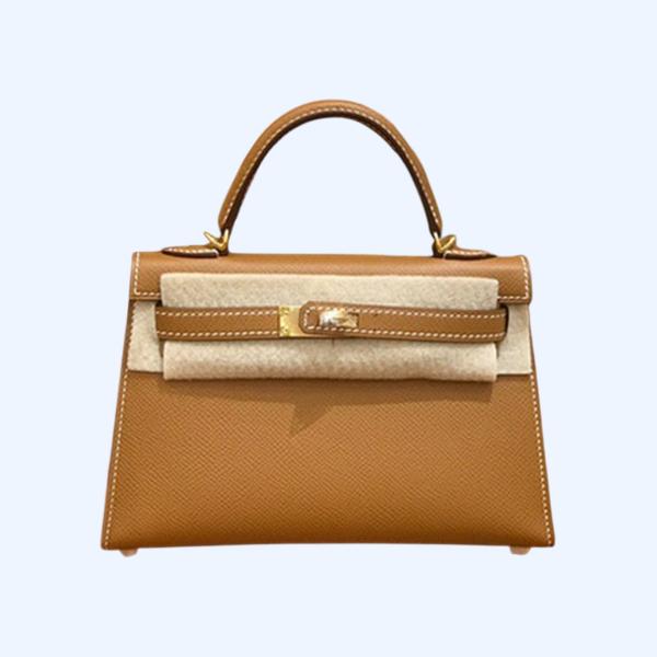 에르메스 미니 켈리 2세대 셀리에 골드 브라운 골드 하드웨어