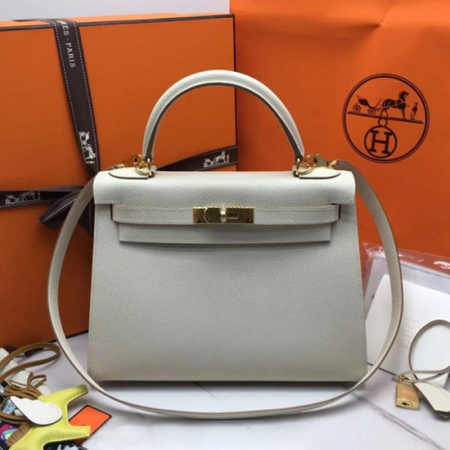 에르메스 켈리 28 셀리에 크레 골드 하드웨어