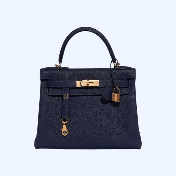 에르메스 켈리 28 르투르네 blue nuit 골드 하드웨어
