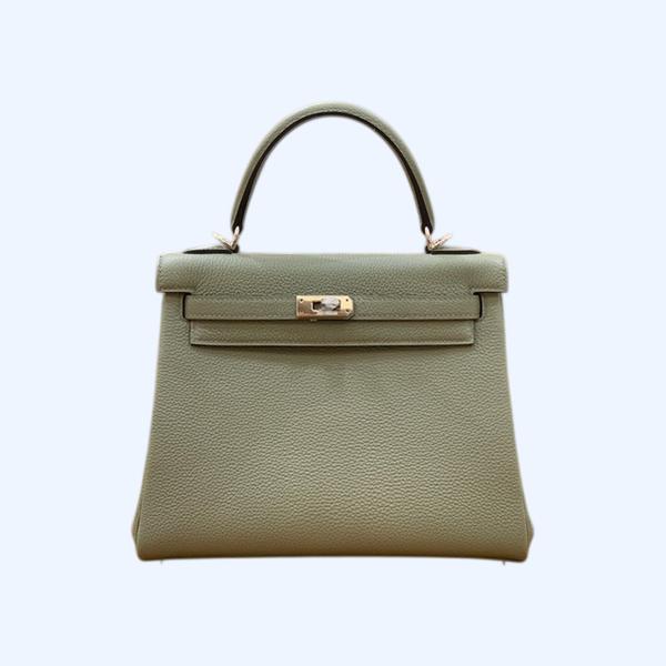 에르메스 켈리 25 르투르네 세이지 그린 실버 하드웨어