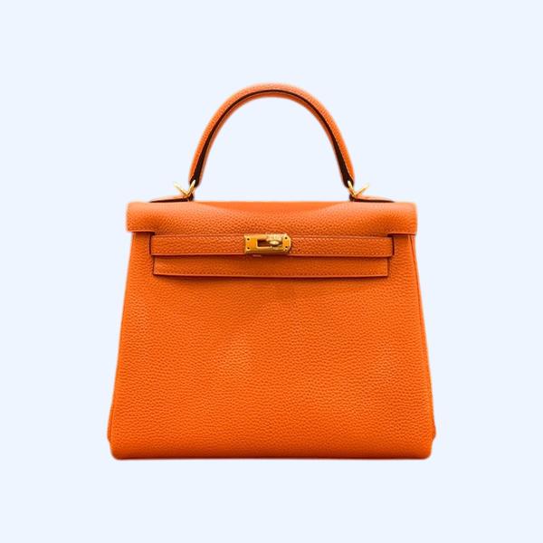 에르메스 켈리 25 르투르네 오렌지 레드 골드 하드웨어