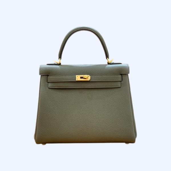 에르메스 켈리 25 르투르네 그레이 그린 골드 하드웨어