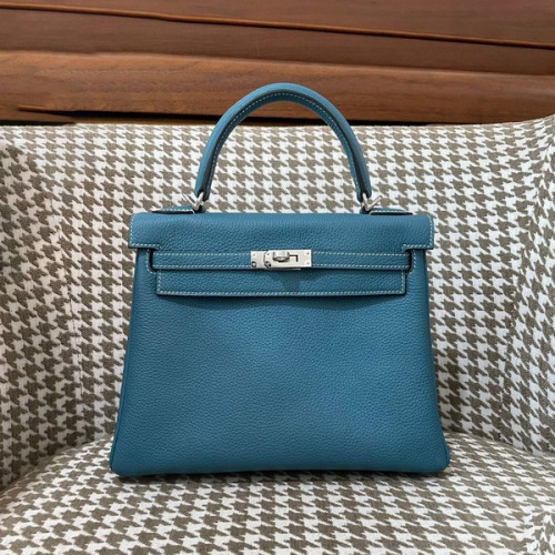 에르메스 켈리 25 르투르네 데님 블루 실버 하드웨어