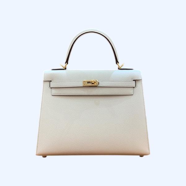 에르메스 켈리 25 셀리에 크림 화이트 골드 하드웨어