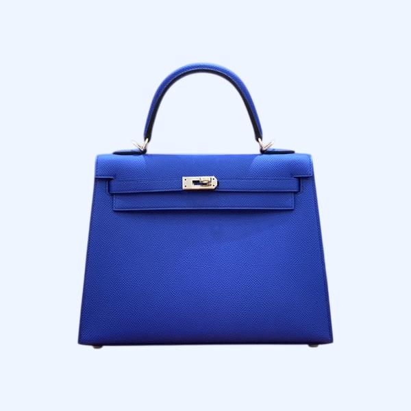 에르메스 켈리 25 셀리에 일렉트릭 블루 실버 하드웨어