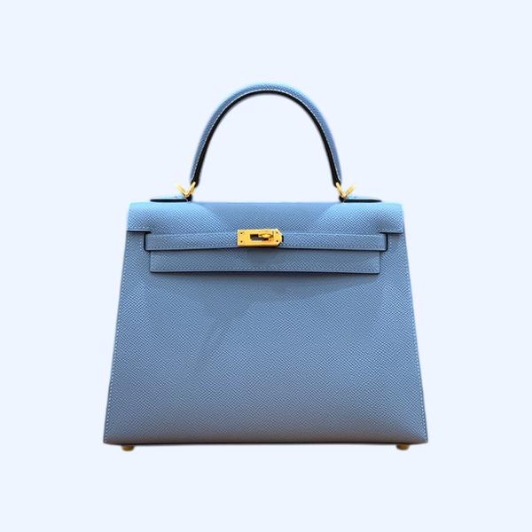 에르메스 켈리 25 셀리에 파라다이스 블루 골드 하드웨어