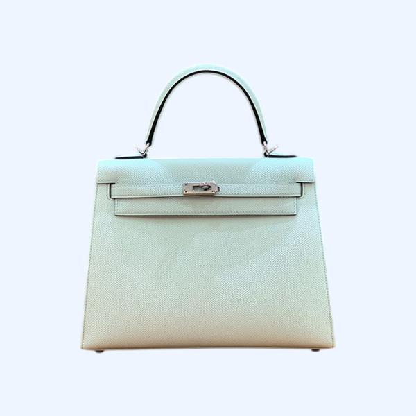 에르메스 켈리 25 셀리에 버블 그린 실버 하드웨어