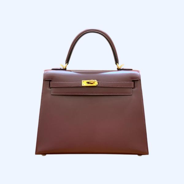 에르메스 켈리 25 셀리에 박스 와인 레드 골드 하드웨어