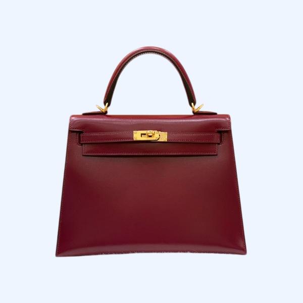 에르메스 켈리 25 셀리에 박스 레트로 레드 골드 하드웨어