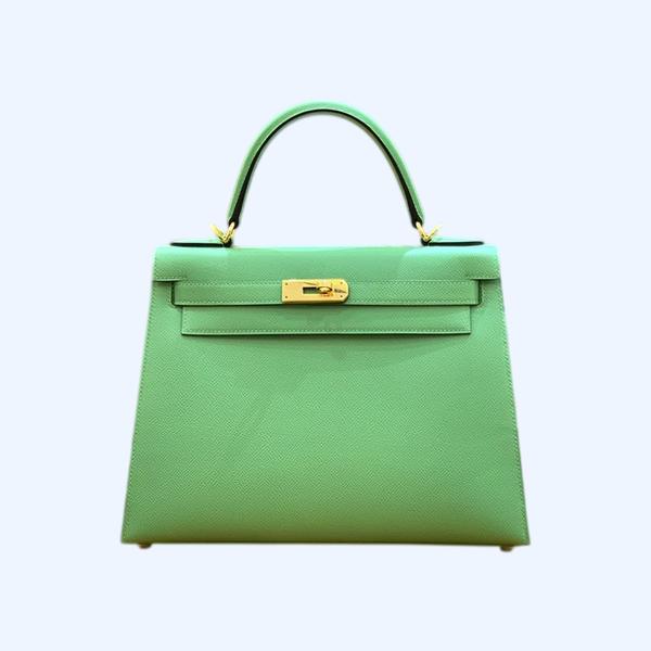 에르메스 켈리 28 셀리에 아보카도 그린 골드 하드웨어
