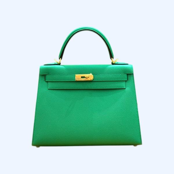 에르메스 켈리 28 셀리에 뱀부 그린 골드 하드웨어