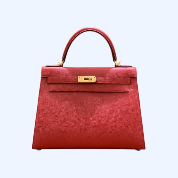 에르메스 켈리 28 셀리에 플래그 레드 골드 하드웨어