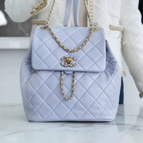 샤넬 19 백팩 샤이니 램스킨 