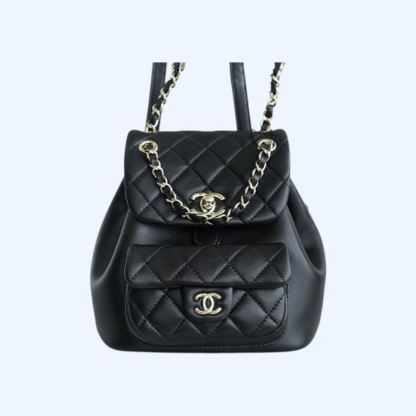 샤넬 22A 듀마 포켓 백 스몰 블랙 램스킨