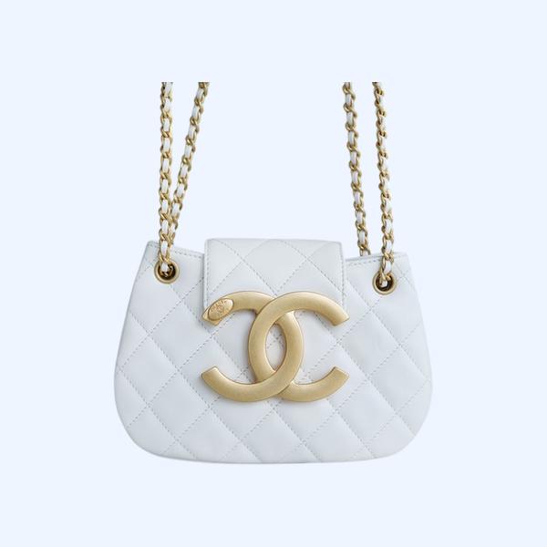 샤넬 24C 크루즈 메신저 백 스몰 빅로고 화이트