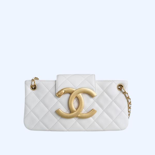 샤넬 24C 크루즈 메신저 백 라지 빅로고 화이트