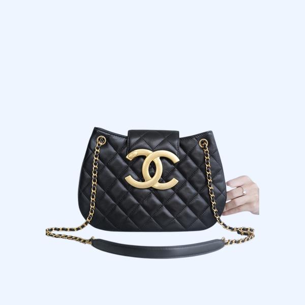 샤넬 24C 크루즈 메신저 백 라지 빅로고 퍼플 AS4609