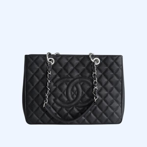 샤넬 GST 그랜드 샤핑 토트백 캐비어 은장