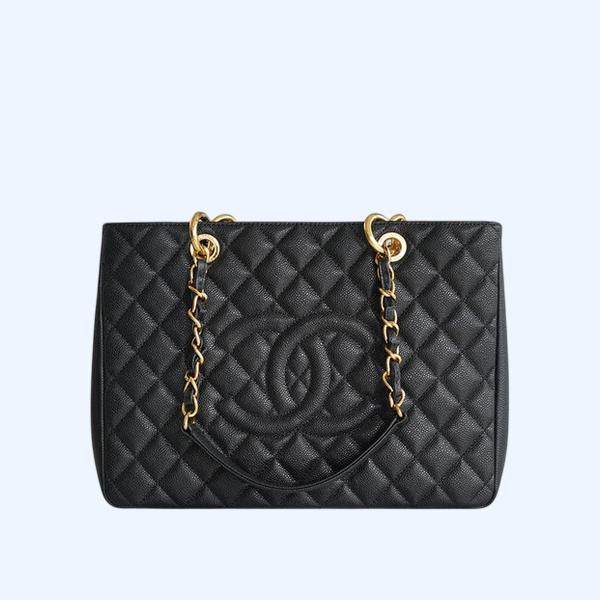 샤넬 GST 그랜드 샤핑 토트백 캐비어 금장