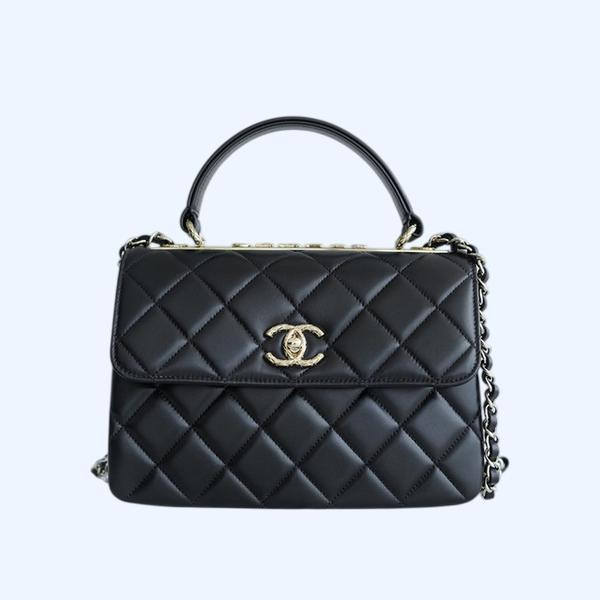 샤넬 트렌디 CC 블랙 스몰 램스킨 A92236