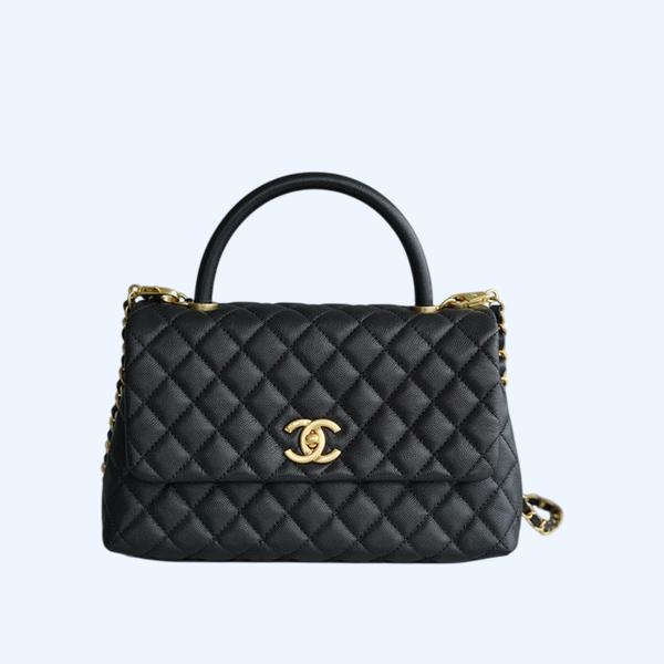 샤넬 코코핸들 블랙 금장 미디엄 캐비어