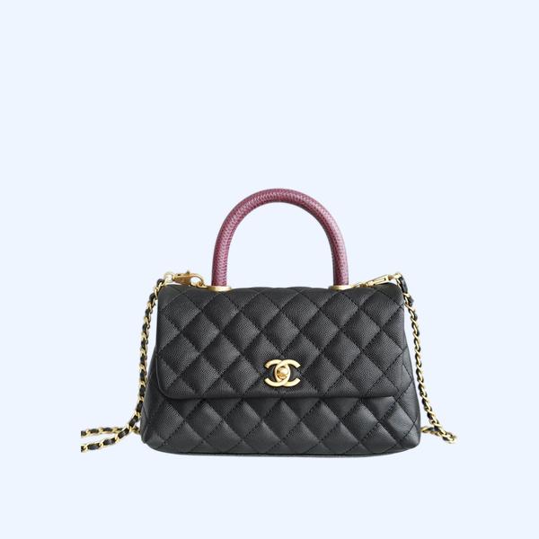 샤넬 코코핸들 블랙 리자드 스몰 캐비어