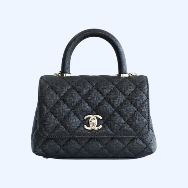 샤넬 코코핸들 블랙 미니 캐비어