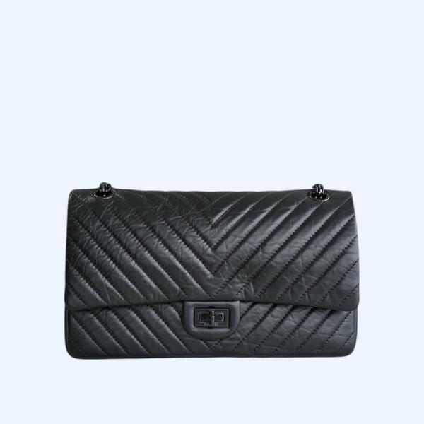 샤넬 2.55 플랩백 라지 빈티지 블랙 A37586