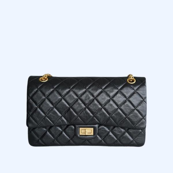 샤넬 2.55 플랩백 라지 빈티지 금장 A37586