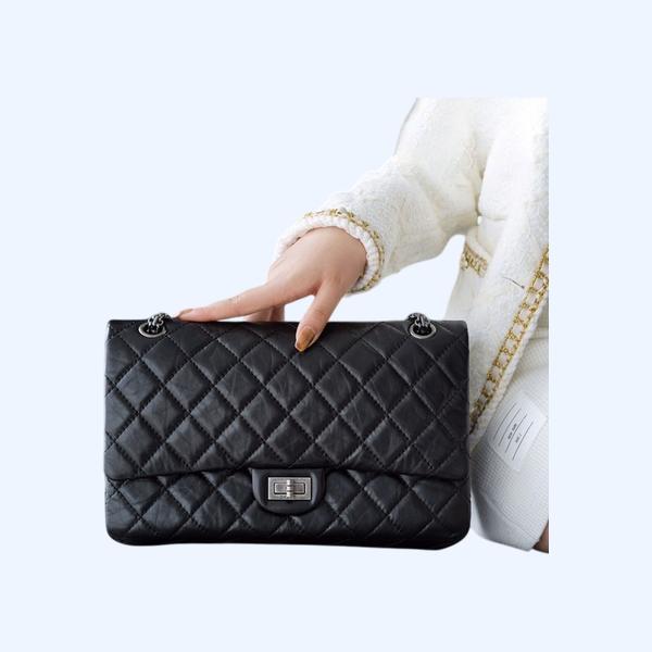 샤넬 2.55 플랩백 라지 빈티지 실버 A37586