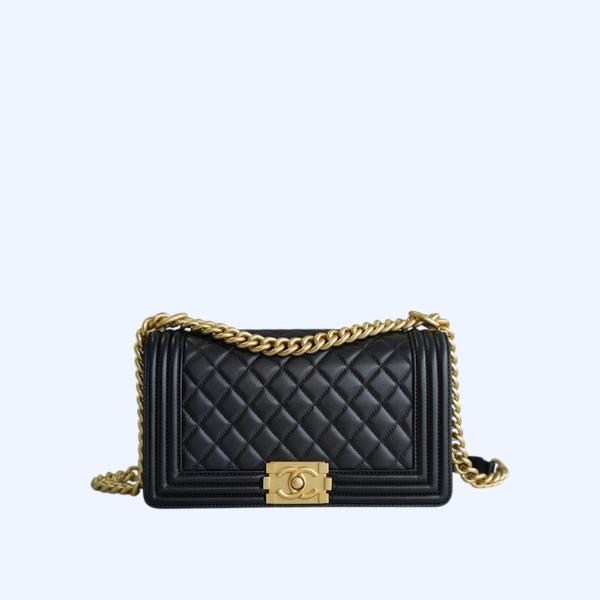 샤넬 램스킨 보이백 미디엄 골드 버클