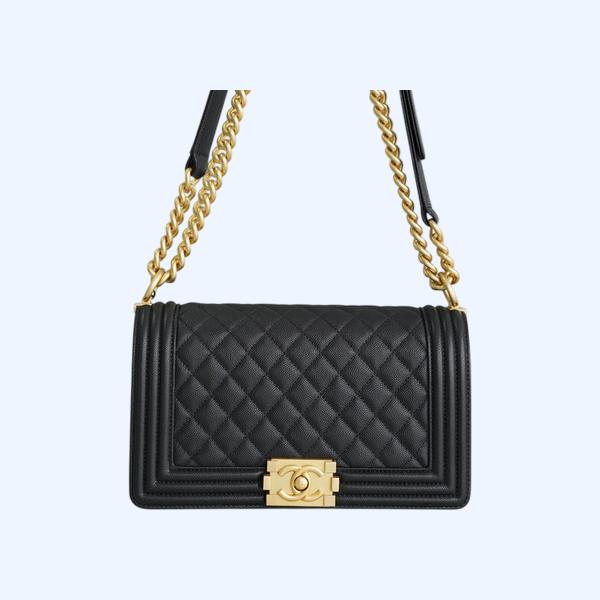 샤넬 캐비어 보이백 미디엄 골드 버클