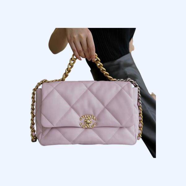 샤넬 19백 라지 골드 체인 램스킨 