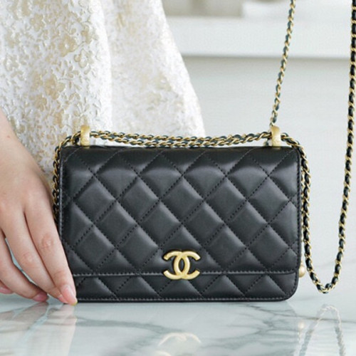 샤넬 WOC 체인 월렛 블랙 카프스킨