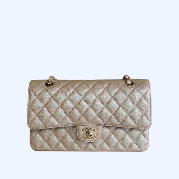 샤넬 클래식 미디엄 샴페인 금장 캐비어