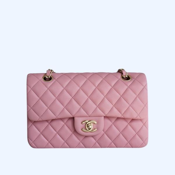 샤넬 클래식 스몰 핑크 금장 램스킨