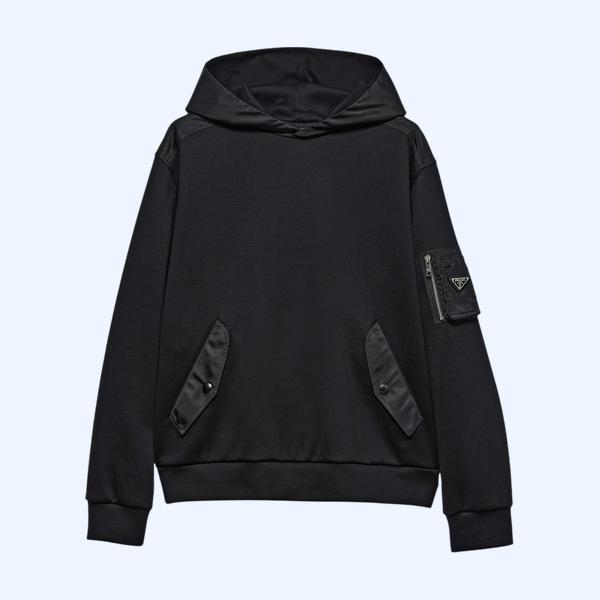 코튼 플리스 및 리나일론 후디