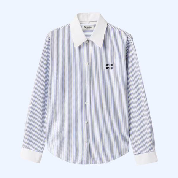 스트라이프 포플린 셔츠