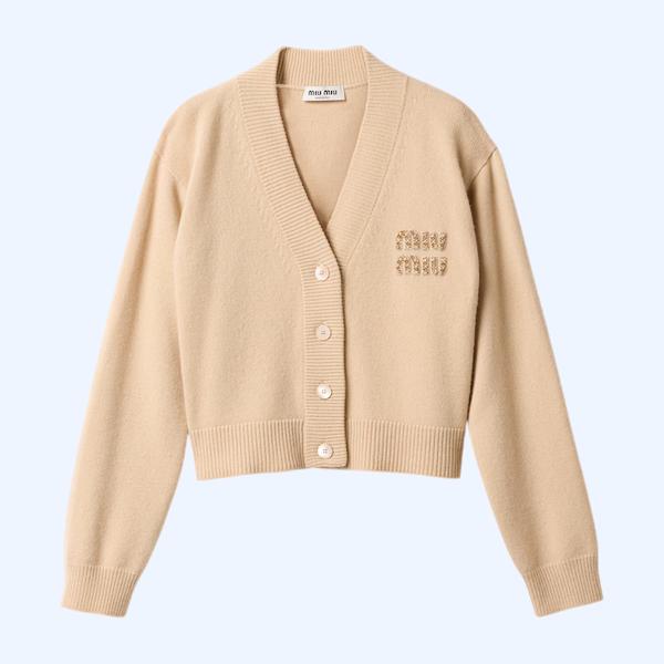 자수 캐시미어 가디건