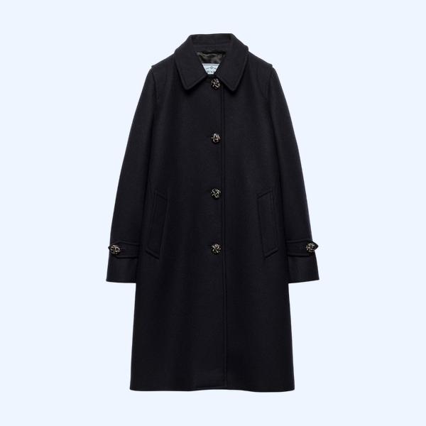 싱글브레스트 더블 로덴 코트