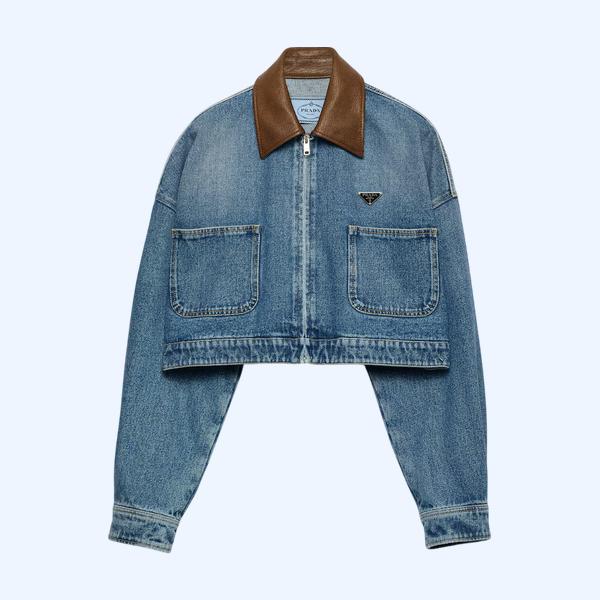 크롭 데님 재킷