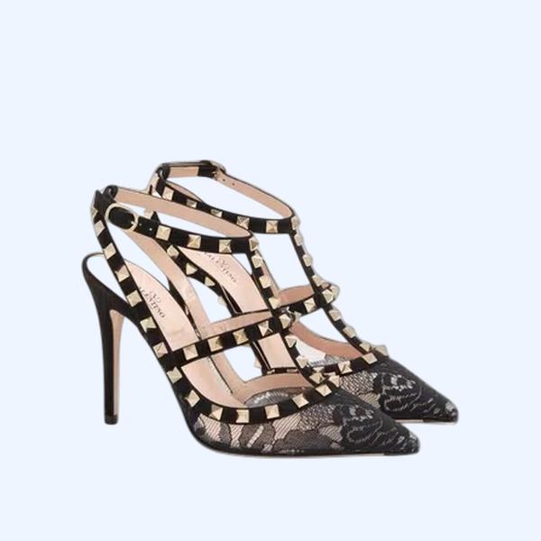 락스터드 레이스 스트랩 펌프스 100mm