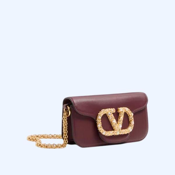 발렌티노 가라바니 로코 주얼 로고 장식 카프스킨 스몰 숄더 백