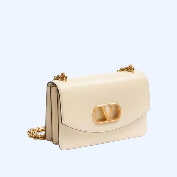 발렌티노 가라바니 베인 유광 송아지 가죽 숄더백