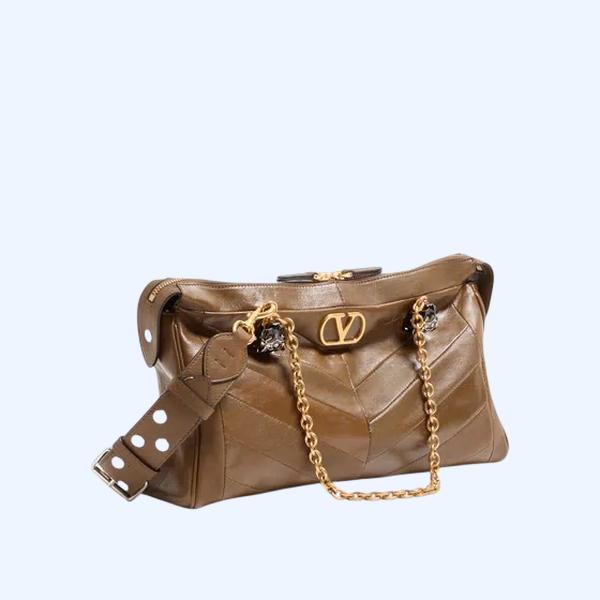 발렌티노 가라바니 판테아 쉐브론 패턴 나파 레더 숄더백 