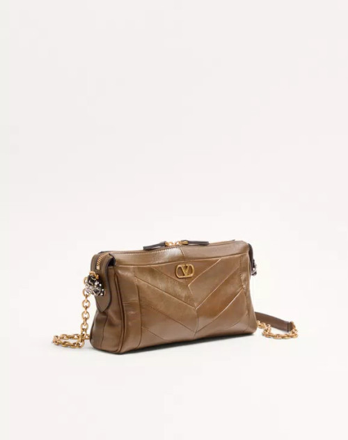 발렌티노 가라바니 판테아 쉐브론 패턴 나파 레더 스몰 숄더백 