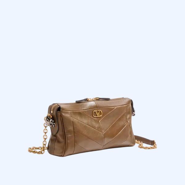 발렌티노 가라바니 판테아 쉐브론 패턴 나파 레더 스몰 숄더백 