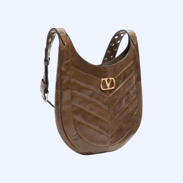 발렌티노 가라바니 호보호 쉐브론 패턴 나파 레더 스몰 호보백