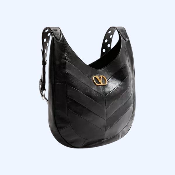 발렌티노 가라바니 호보호 쉐브론 패턴 나파 레더 호보백