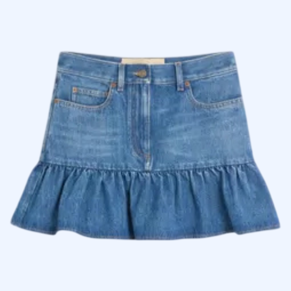 데님 미니 스커트